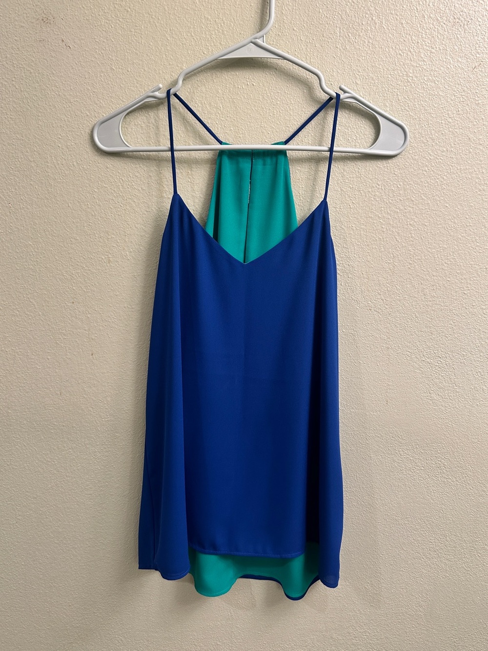 Express Reversible Spaghetti Strap Tank Top Size Small Blue Green